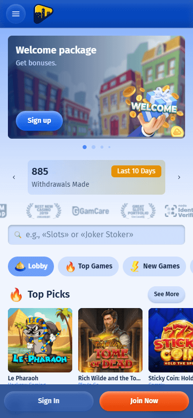 SpinCity Casino Mobile screenshot